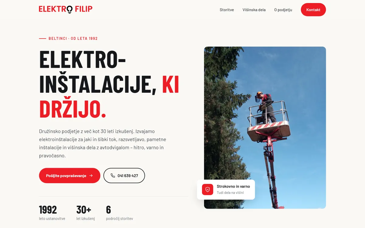 Domača stran Elektro Filip